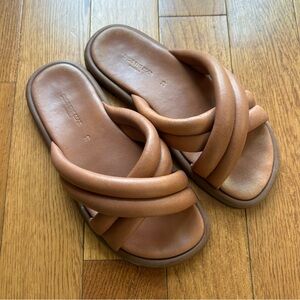 Shoe The Bear Lotta Cross Mule Brown Slide Sandals Size EU 39